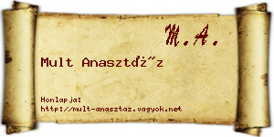 Mult Anasztáz névjegykártya